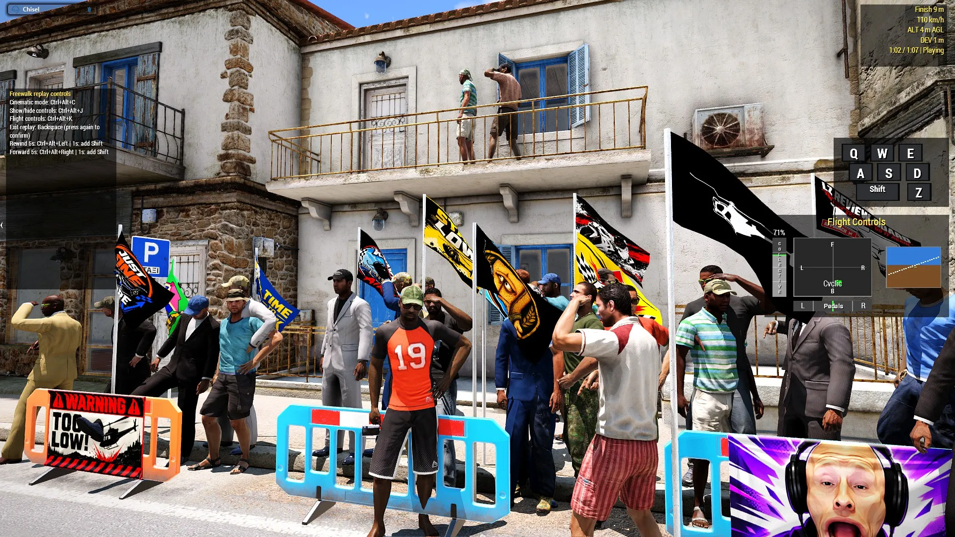 The roadside crowd gathered along the Kavala Heli Time Trial route.