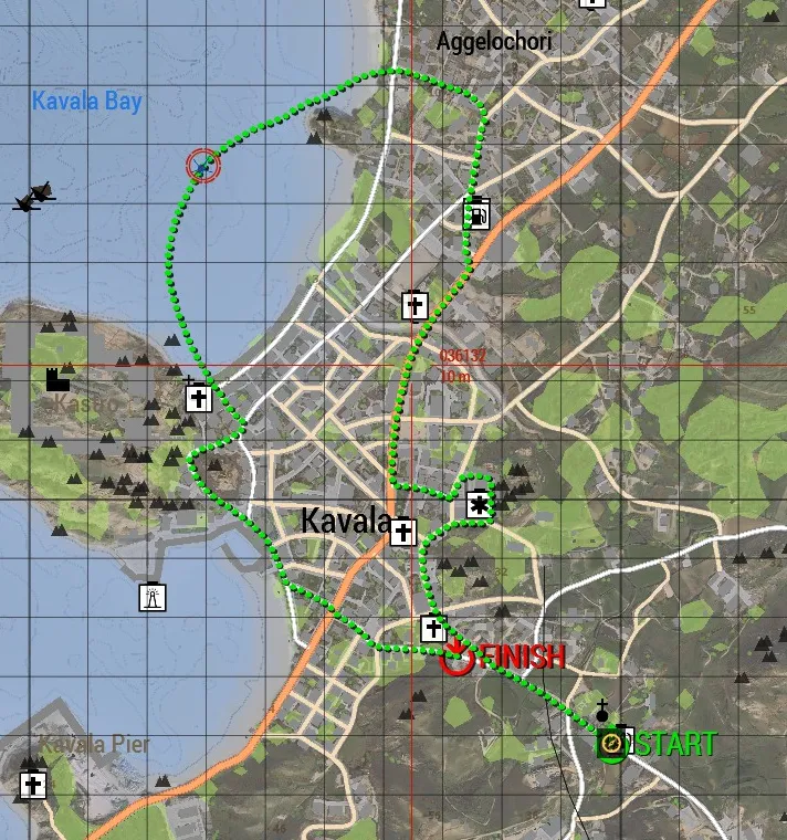 The map provides the wider route picture, including your position and the start and end of the route.